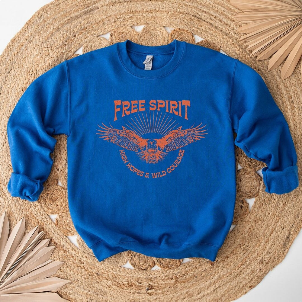 Free Spirit Distressed Eagle Graphic Sweatshirt