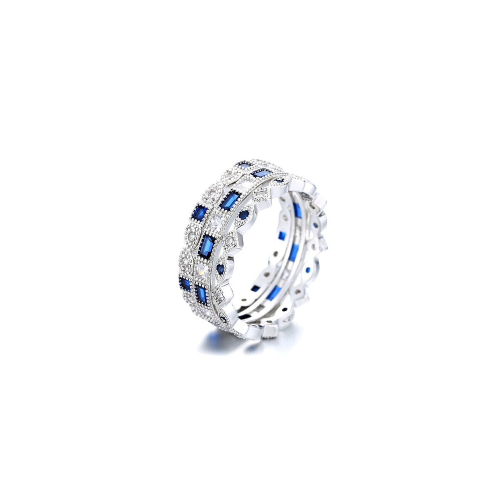 French Miligrain 3 piece Ring Set with crystals from Swarovski