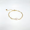 Freshwater Pearl 18K Gold-Plated Paper Clip Adjustable Bracelet