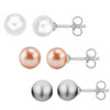 Freshwater Pearl Sterling Silver Stud Earrings Set