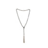 Freshwater Pearl & Sterling Silver Lariat Tassel Necklace - White