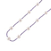 Freshwater Pearl and Amethyst Station Necklace in Sterling Silver