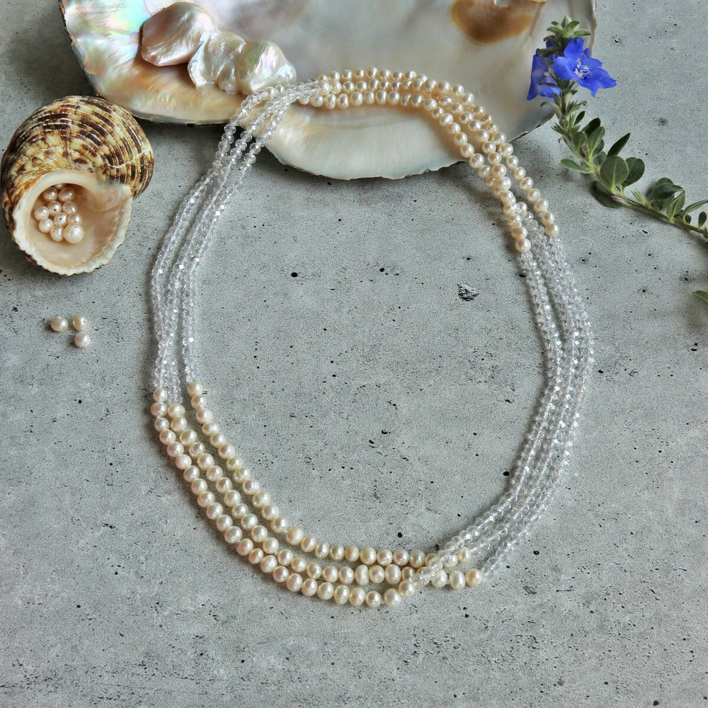 Freshwater Pearl and Crystal Necklace