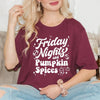 Friday Nights And Pumpkin Spices Short Sleeve Crewnneck Tee