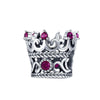 Fuchsia Cubic Zirconia & Sterling Silver Crown Charm