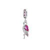 Fuchsia Cubic Zirconia & Sterling Silver Flamingo Charm