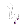 Fuchsia Swarovski Crystal Heart Threader Earrings