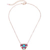 Fuchsia Teal Howlite Pendant Necklace - White