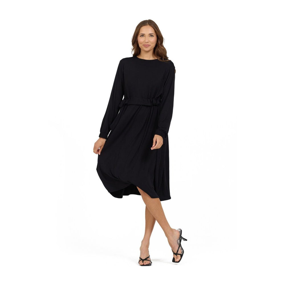 GO COUTURE A-Line Dress Long Sleeve Knee Length