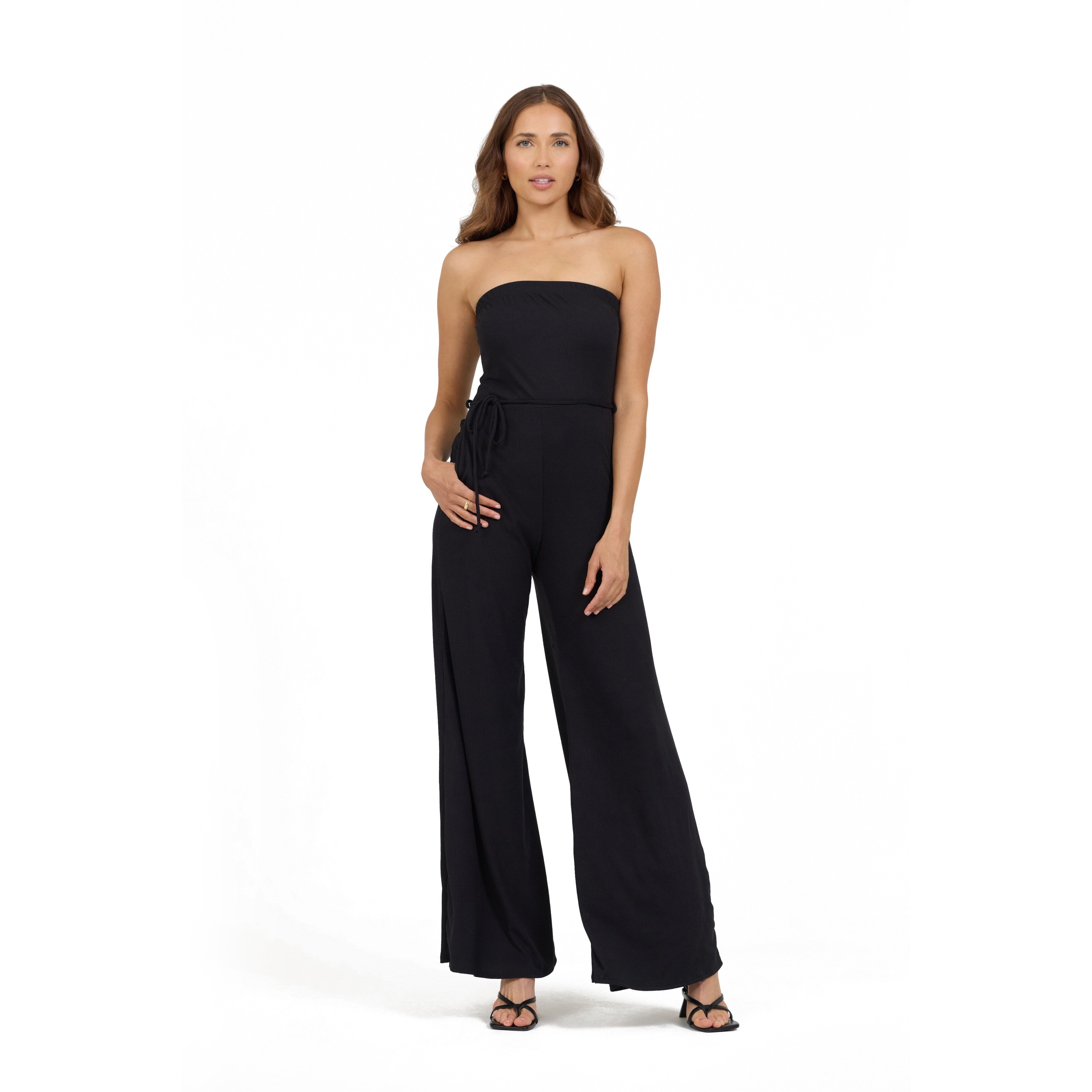 GO COUTURE Jumpsuit Tube Top Wide Leg