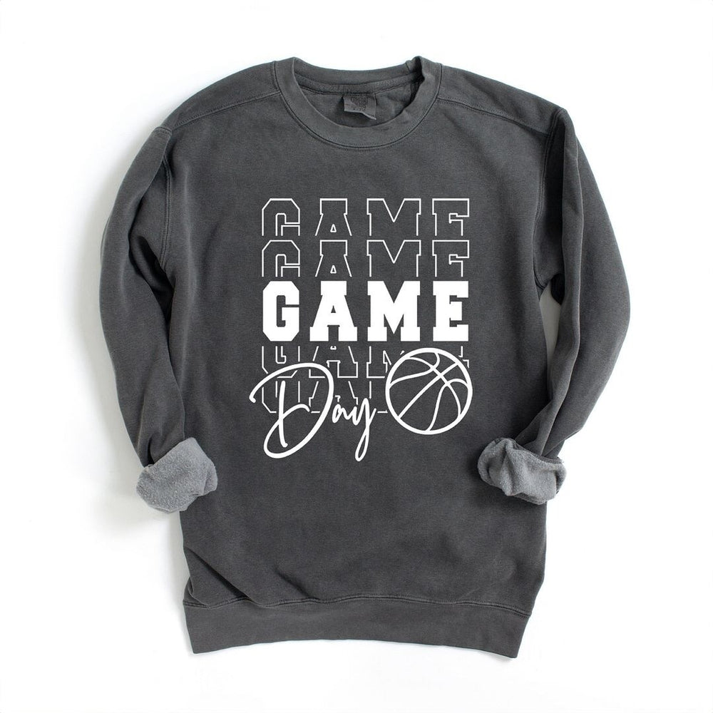 Game Day Stacked Basketball Garment Dyed Sweatshirt