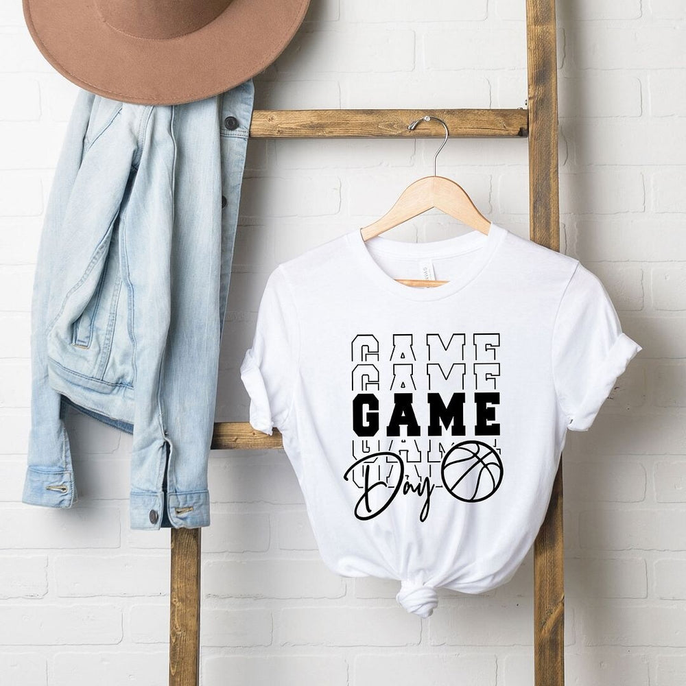 Game Day Stacked Basketball Short Sleeve Crewnneck Tee