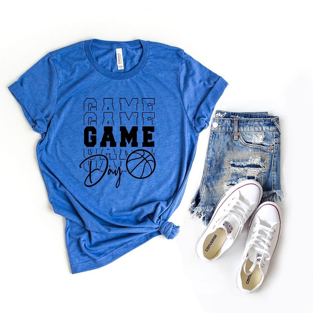 Game Day Stacked Basketball Short Sleeve Crewnneck Tee