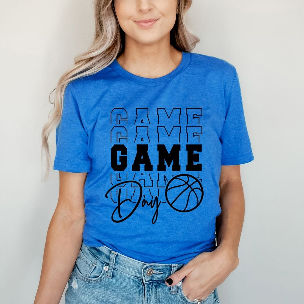 Game Day Stacked Basketball Short Sleeve Crewnneck Tee