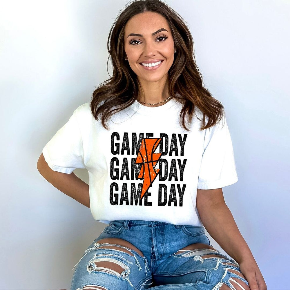 Game Day Stacked Lightning Bolt Garment Dyed Tee