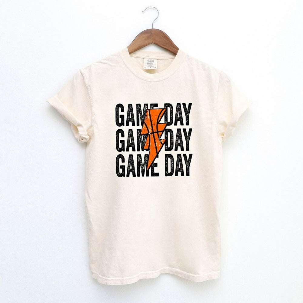 Game Day Stacked Lightning Bolt Garment Dyed Tee