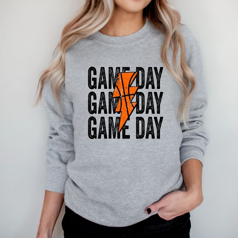 Game Day Stacked Lightning Bolt Graphic Sweatshirt