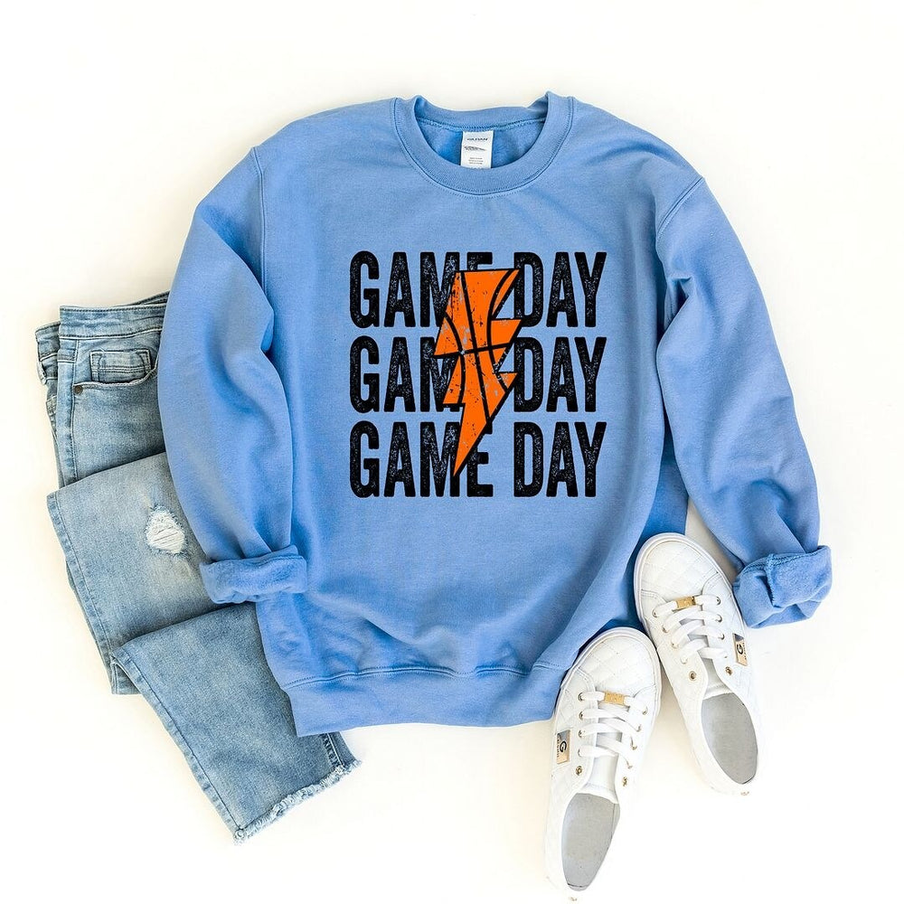 Game Day Stacked Lightning Bolt Graphic Sweatshirt