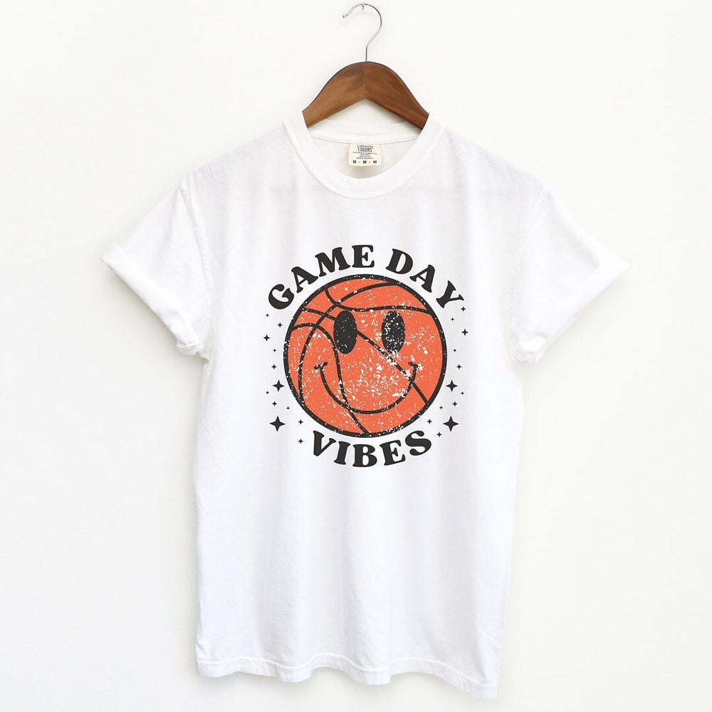 Game Day Vibes Basketball Garment Dyed Tee