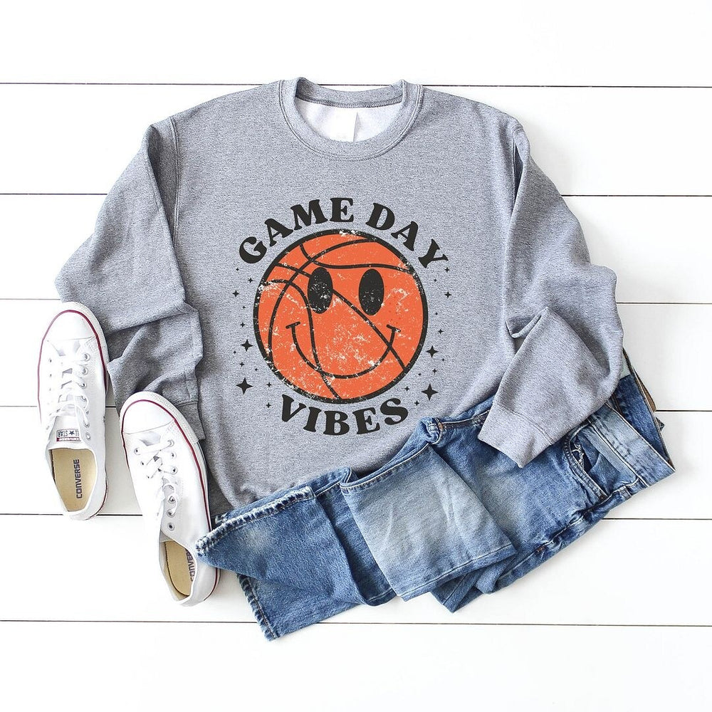 Game Day Vibes Basketball Graphic Sweatshirt