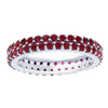 Garnet Sterling Silver Two Row Eternity Band Ring