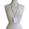 Gemstone -Amazonite or Sodalite- Pearl & Crystal Lanyard Necklace