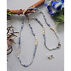 Gemstone -Amazonite or Sodalite- Pearl & Crystal Lanyard Necklace