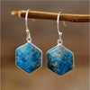 Geometric Apatite Blue Drop Earrings