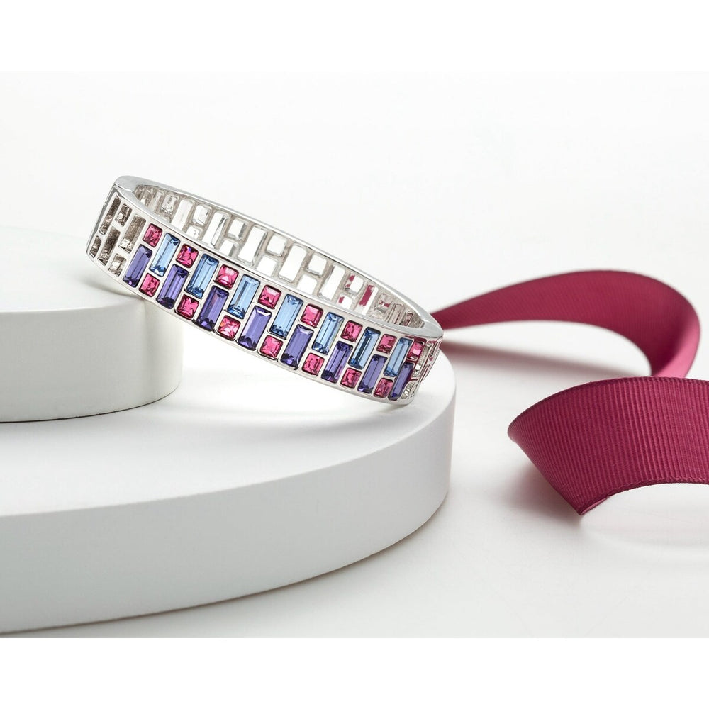 Geometric Cutout Bangle With Swarovski