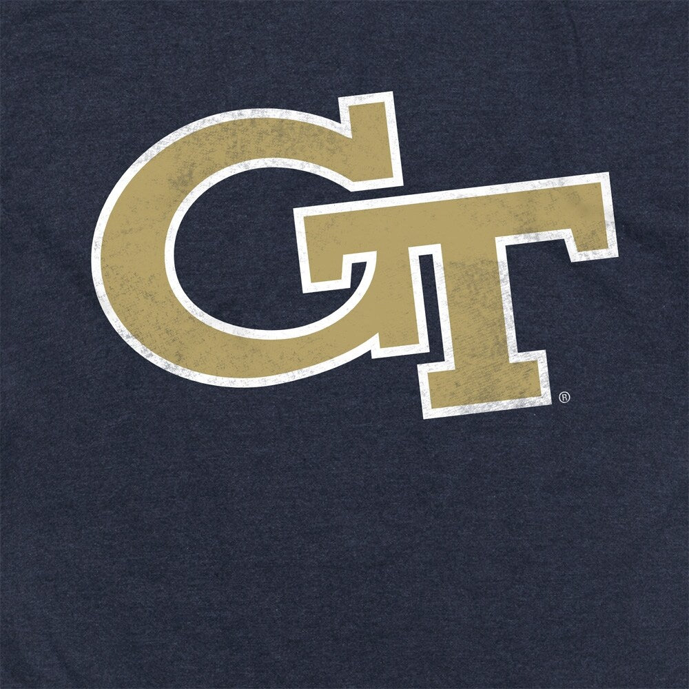 Georgia Tech Primary Logo Unisex Adult Heathered Premium T Shirt