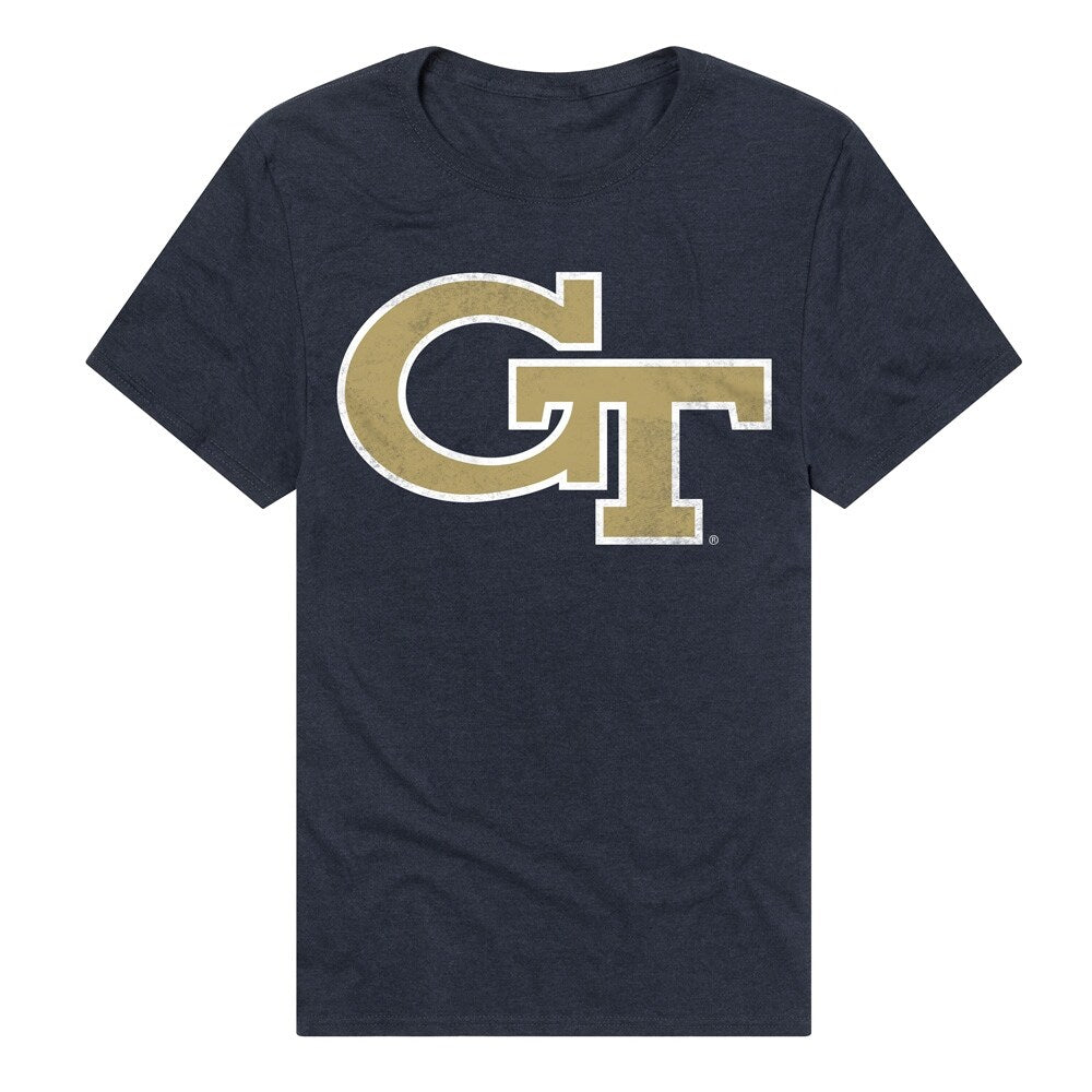 Georgia Tech Primary Logo Unisex Adult Heathered Premium T Shirt