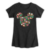 Girls Disney Mickey Silhouette Christmas Tee