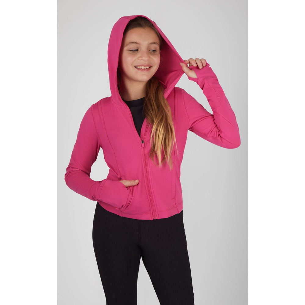 90 Degree By Reflex Girls Lux Dolly Girls Full Zip Hooded Jacket