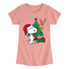 Girls Peanuts Happy Holidays Tee