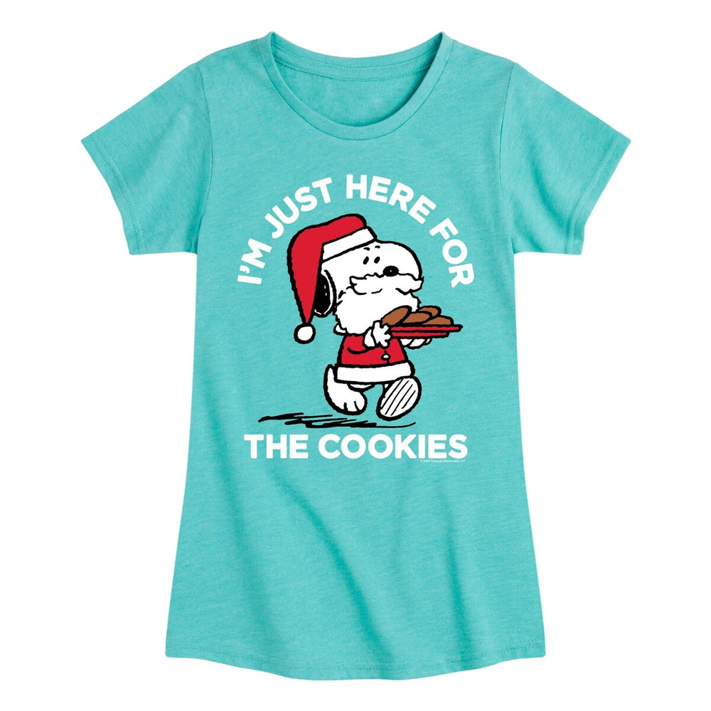 Girls Peanuts Here For The Cookies Tee