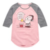 Girls Peanuts Snoopy Santa Woof Woof Raglan