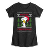 Girls Peanuts Snoopy Ugly Sweater Tee