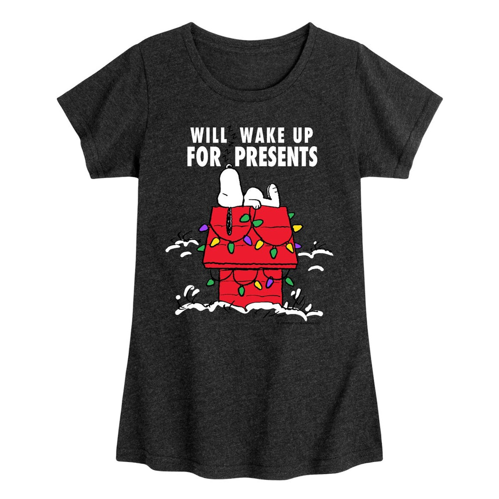 Girls Peanuts Will Wake Up For Presents Tee