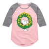 Girls Peanuts Wreath Raglan