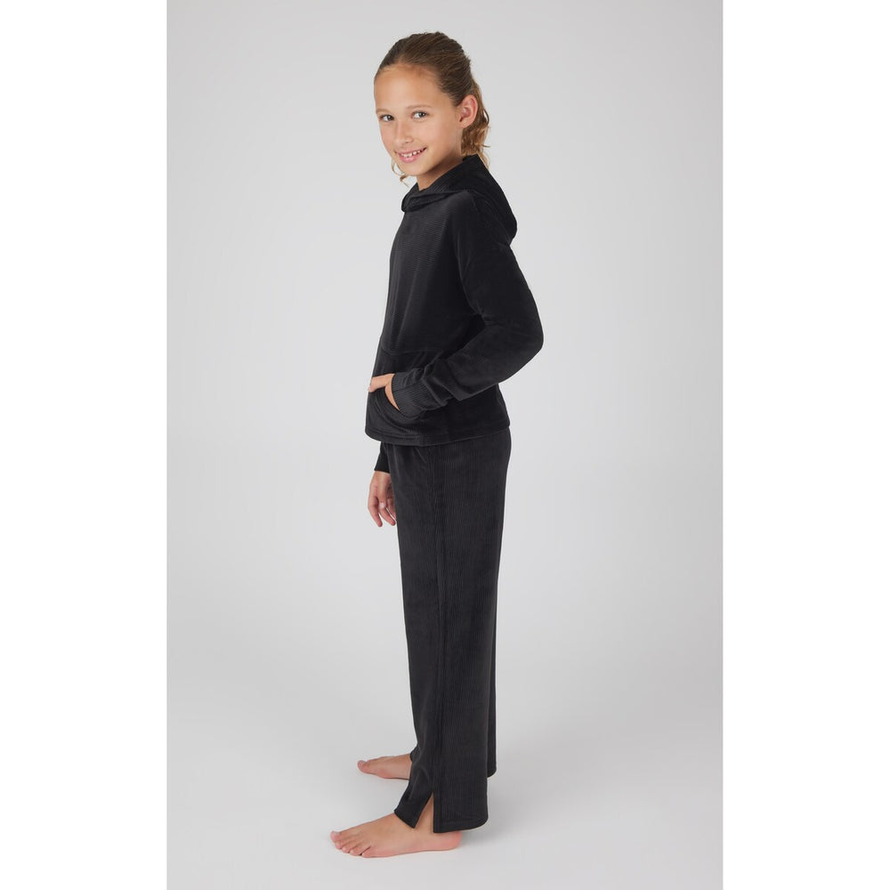 90 Degree By Reflex Girls Rib Velour Sleepover Hoodie and Rib Velour Straight Leg Pant Set