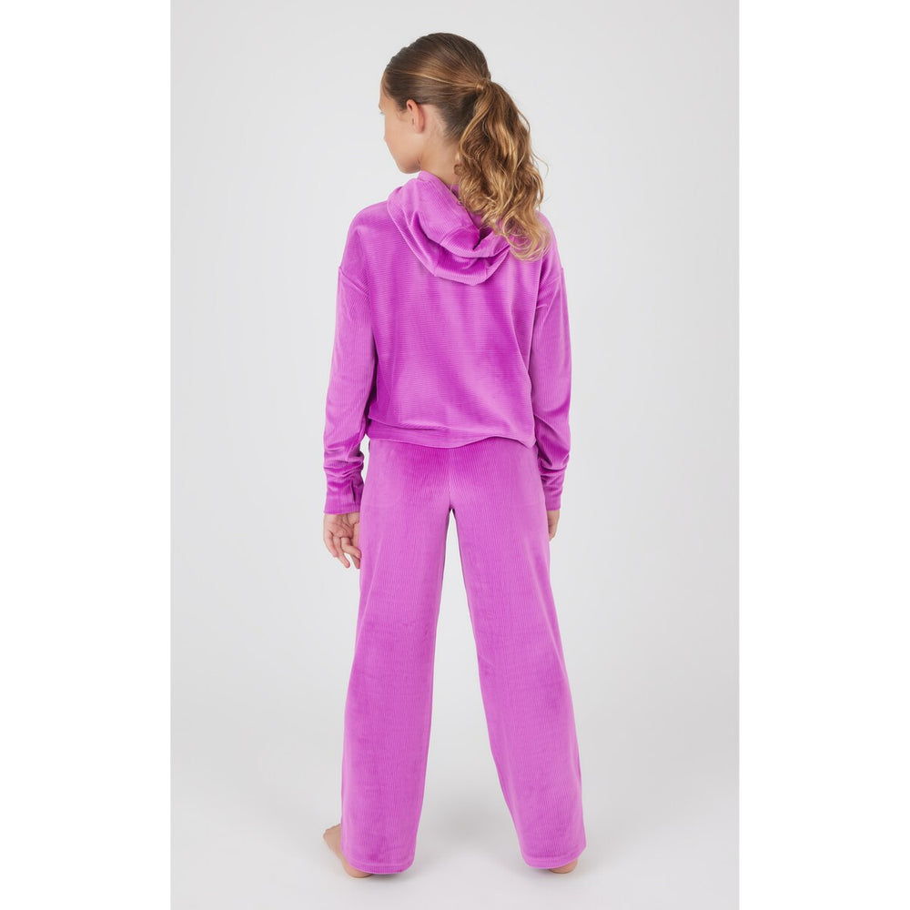 90 Degree By Reflex Girls Rib Velour Sleepover Hoodie and Rib Velour Straight Leg Pant Set