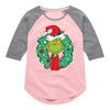 Girls The Grinch Grinch Wreath Raglan