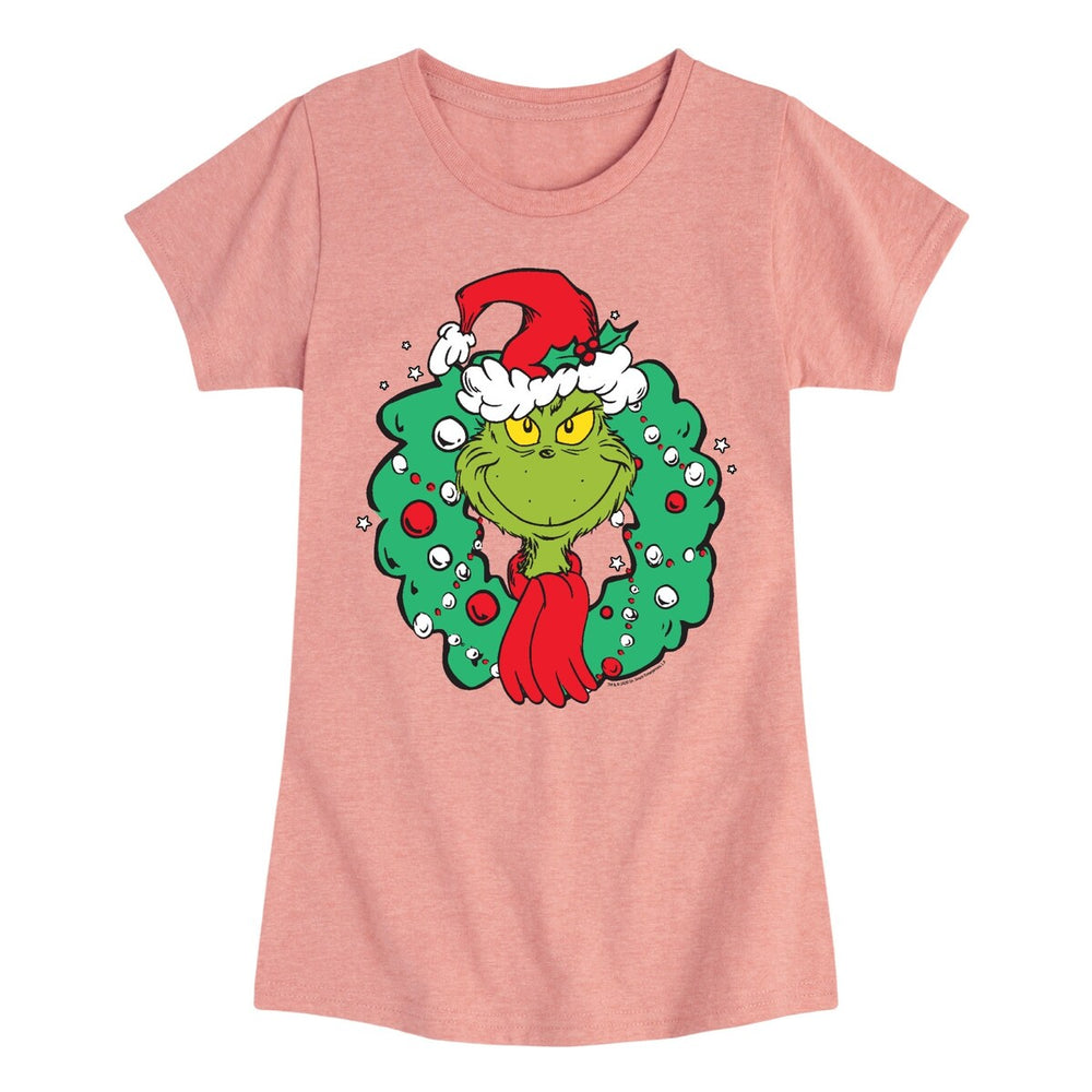 Girls The Grinch Grinch Wreath Tee