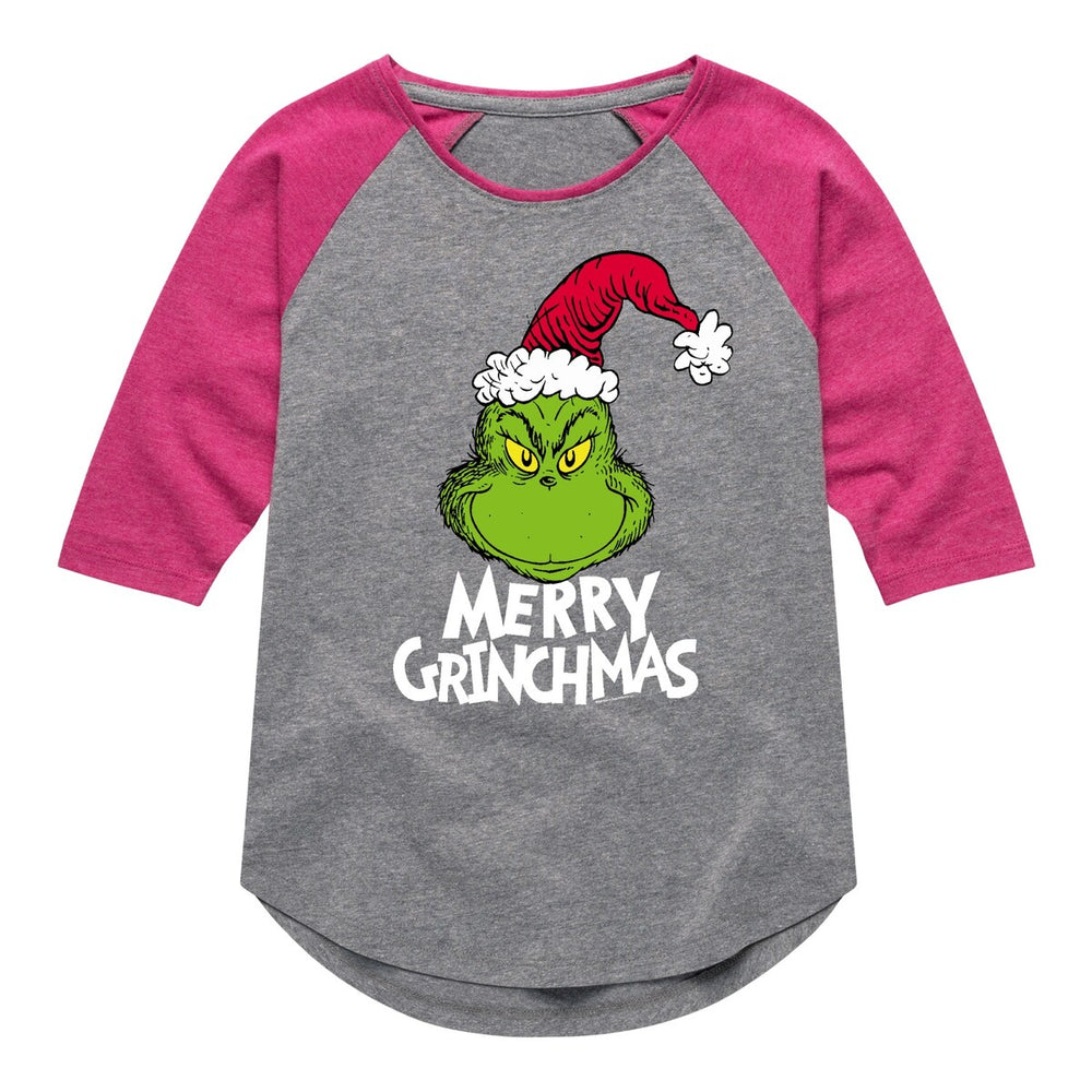 Girls The Grinch Merry Grinchmas Raglan