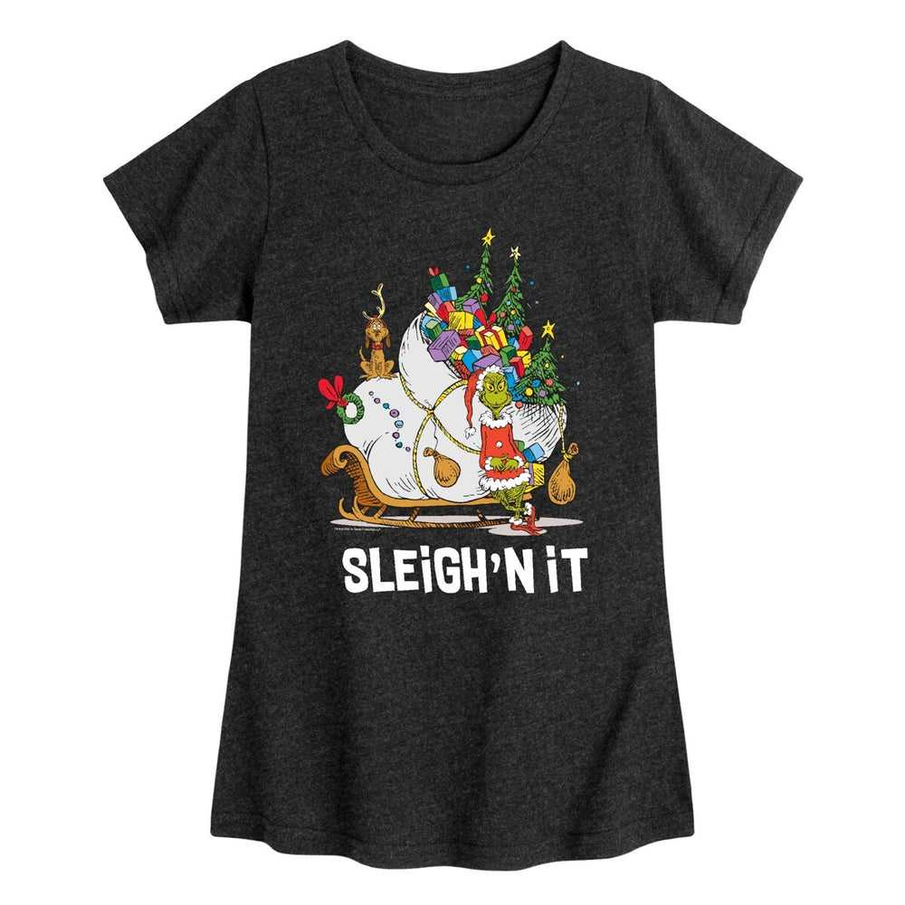 Girls The Grinch Sleighn It Tee