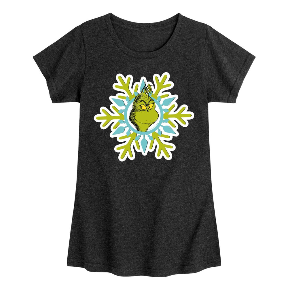 Girls The Grinch Snowflake Tee