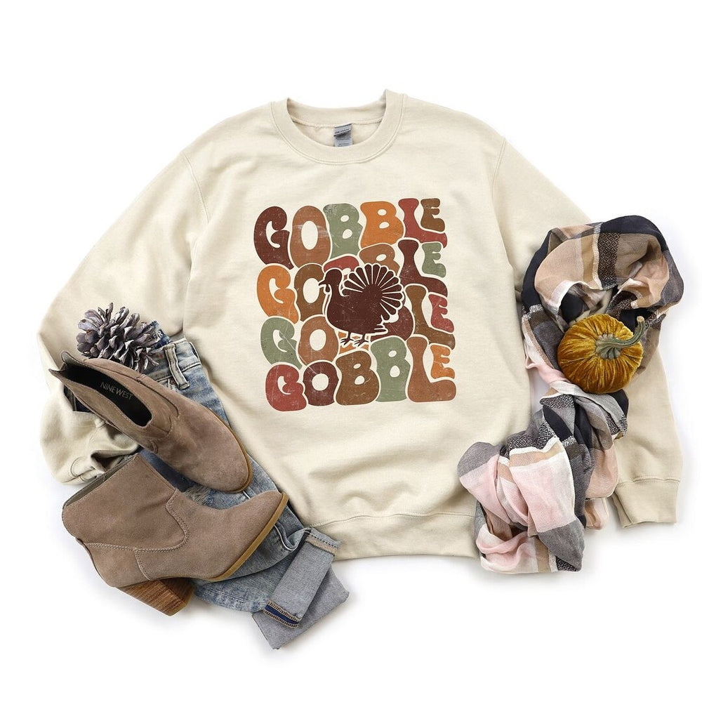 Gobble Turkey Graphic Sweatshirt