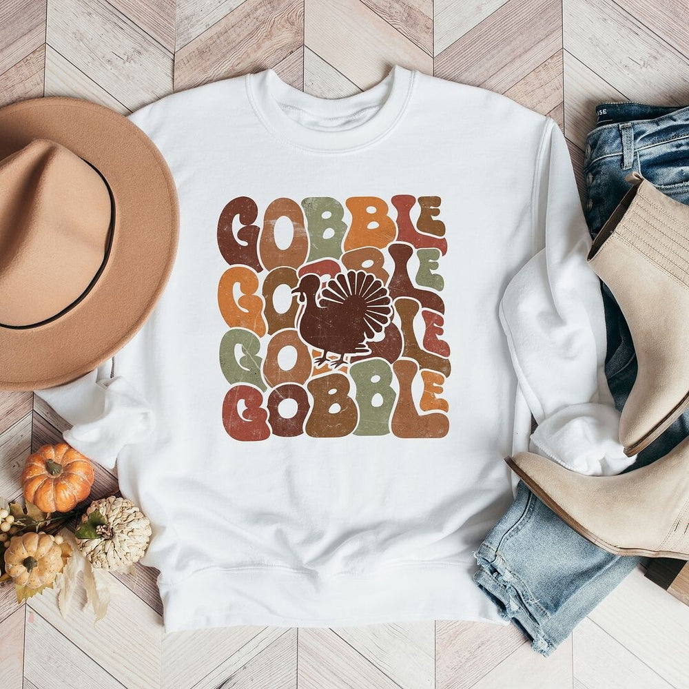 Gobble Turkey Graphic Sweatshirt