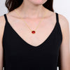 Gold Over Sterling Silver 2.20 Carat Coral Solitaire Necklace