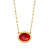 Gold Over Sterling Silver 2.20 Carat Coral Solitaire Necklace